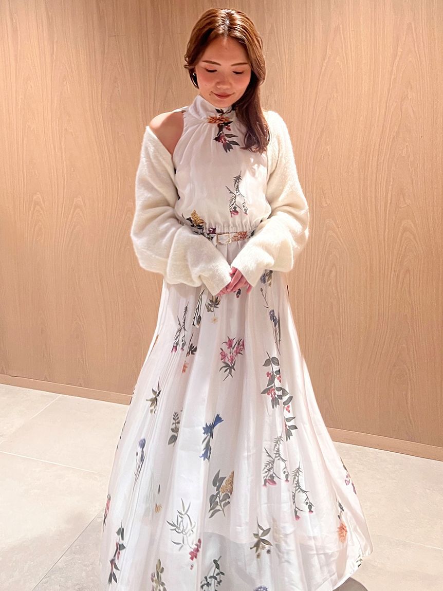 SNIDEL「Sustainableフラワーモチーフワンピース&times;ボレロセット」|ワンピース|