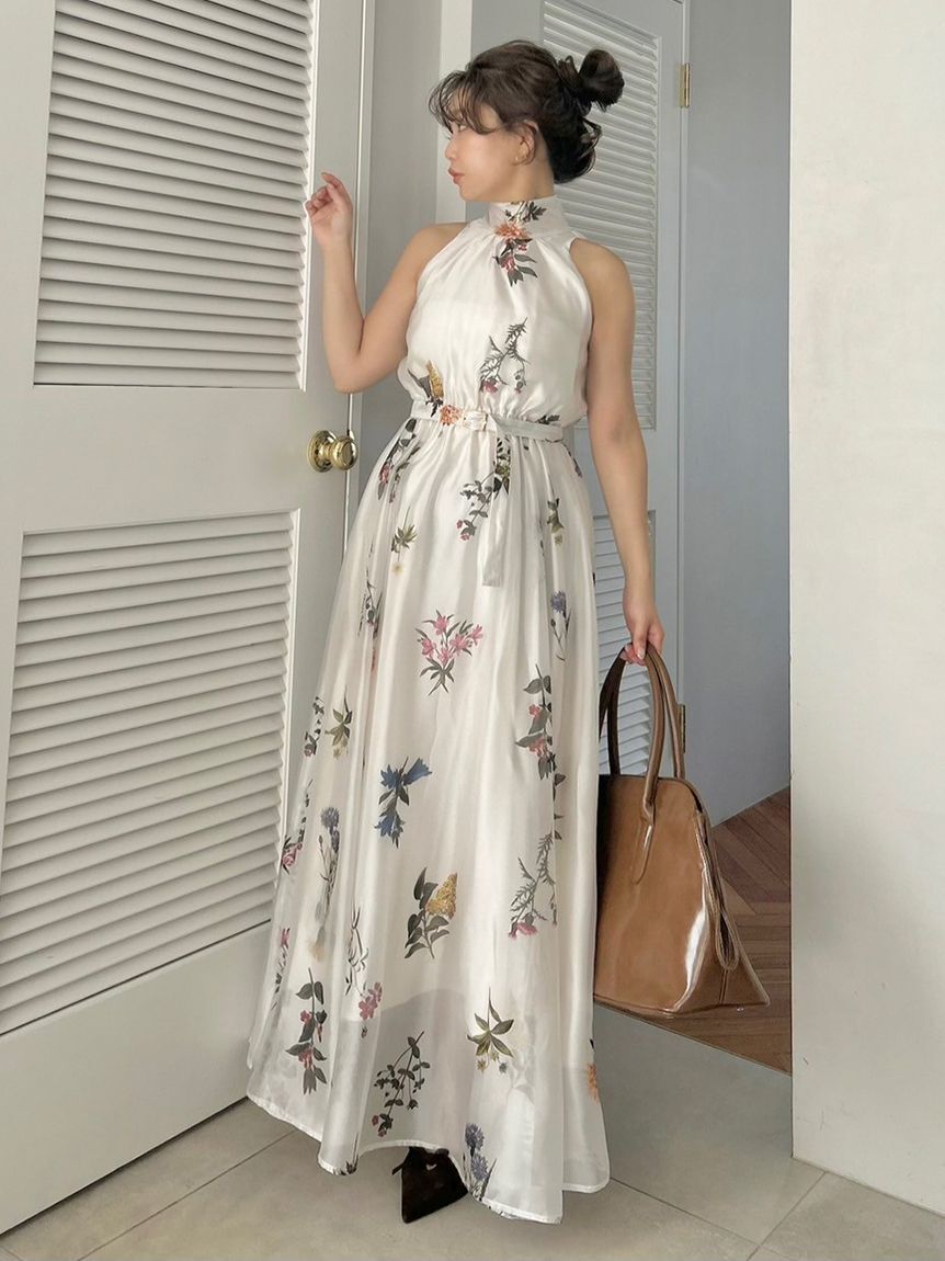 SNIDEL「Sustainableフラワーモチーフワンピース&times;ボレロセット」|ワンピース|