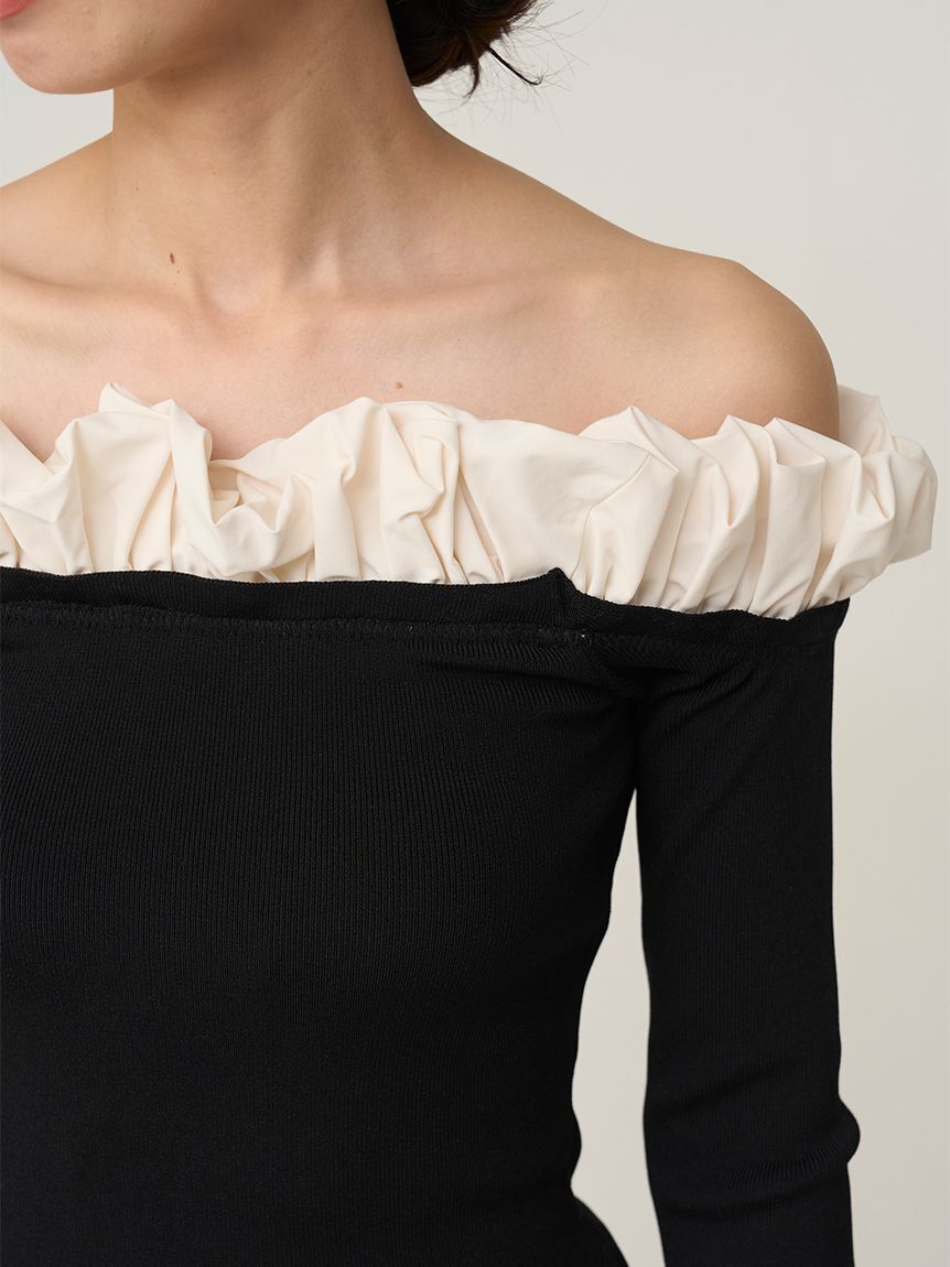 SNIDEL「バルーンフリルニットプルオーバー」|ニット・セーター|