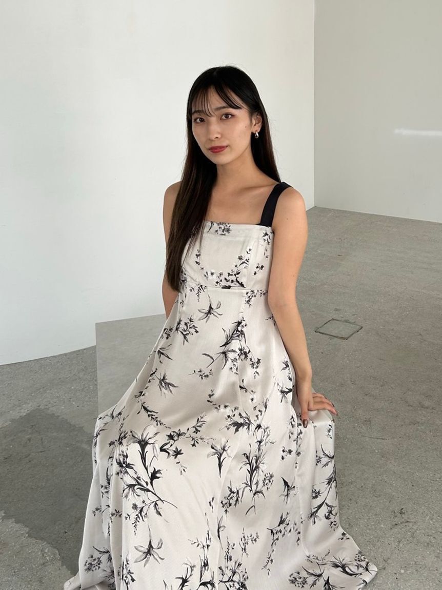 FRAY I.D「【限定カラー・00サイズ】リボンディテールフローラルワンピース」|ワンピース|