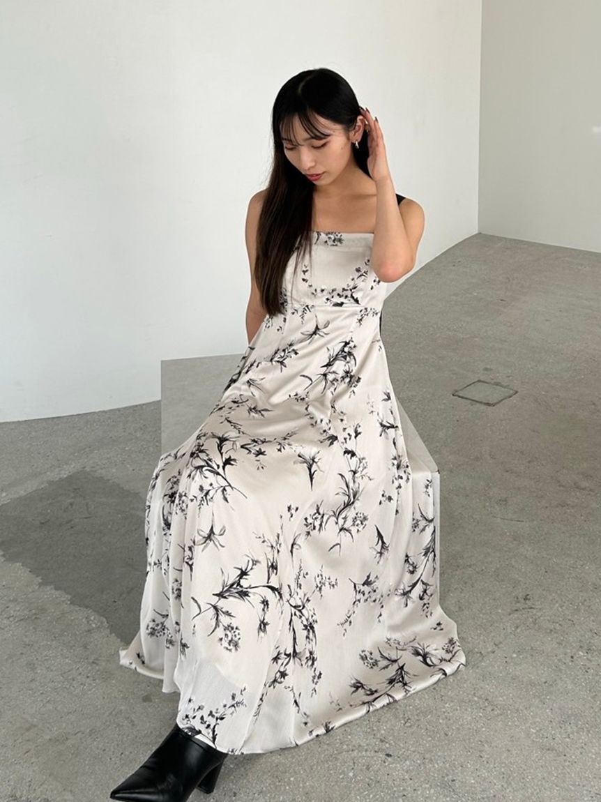 FRAY I.D「【限定カラー・00サイズ】リボンディテールフローラルワンピース」|ワンピース|