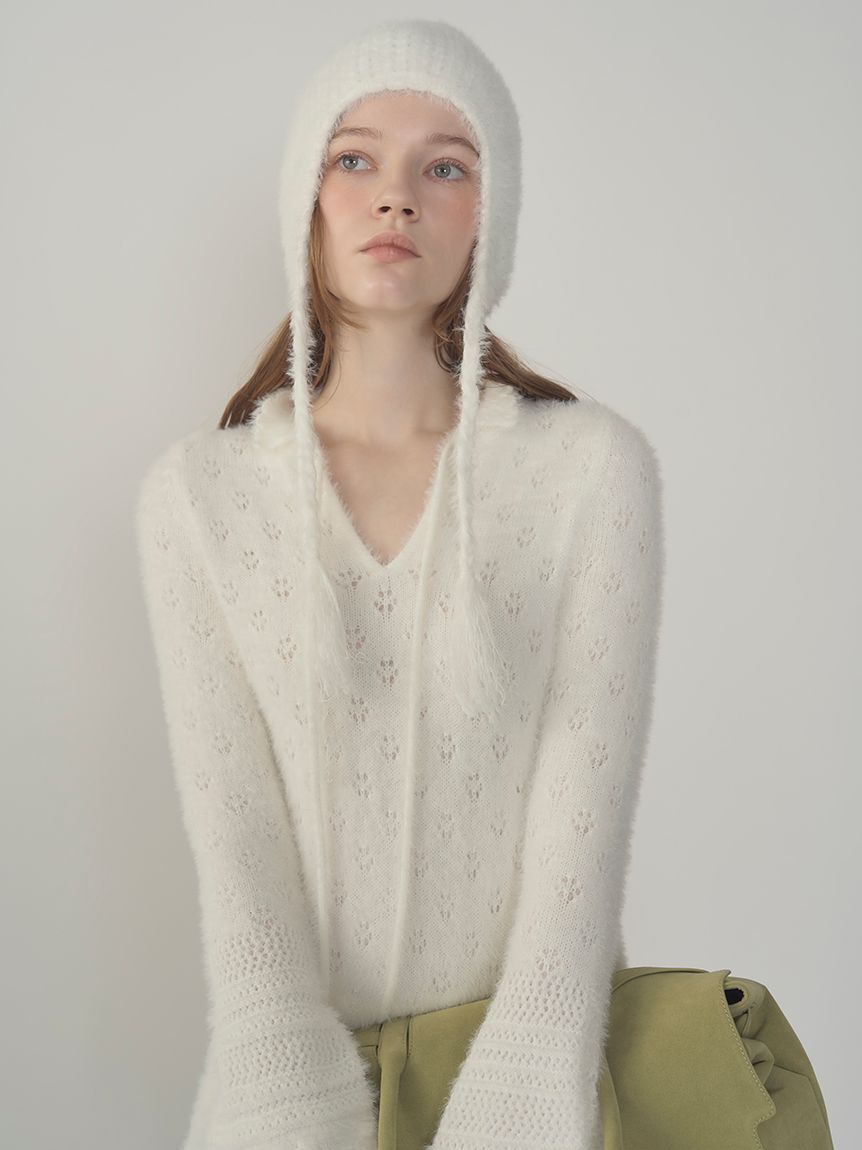 LILY BROWN「フェザークロシェニット帽」|ニット帽|