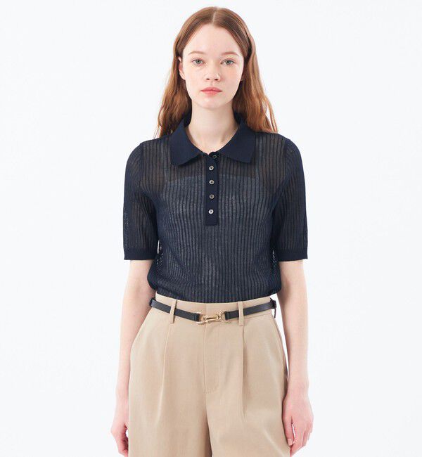 MACKINTOSH PHILOSOPHY「サマーリブポロニット」|ニット・セーター|ネイビー