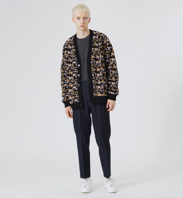  「【Safari12月号掲載】【UNISEX】レオパードボアコンビ ニットカーデ」|ニット・セーター|