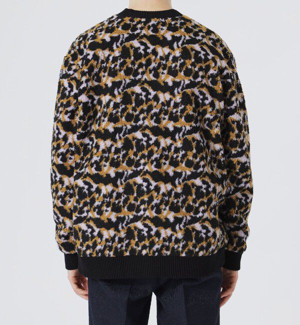  「【Safari12月号掲載】【UNISEX】レオパードボアコンビ ニットカーデ」|ニット・セーター|