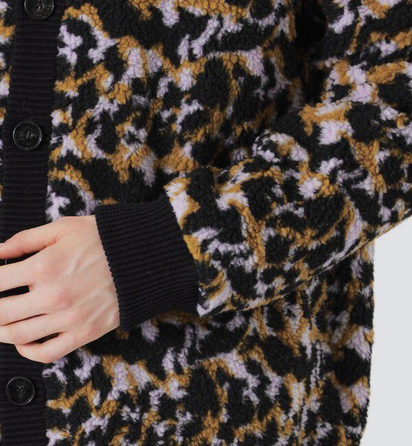  「【Safari12月号掲載】【UNISEX】レオパードボアコンビ ニットカーデ」|ニット・セーター|