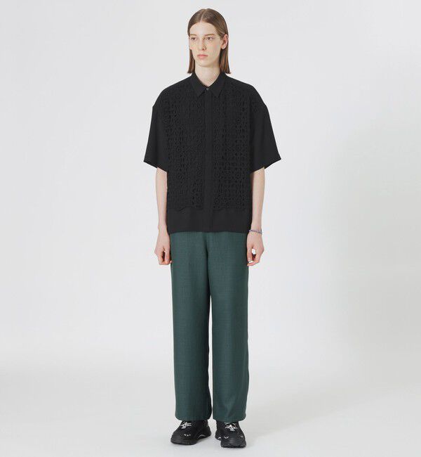  「レースコンビショートスリーブシャツ」|シャツ・ブラウス|