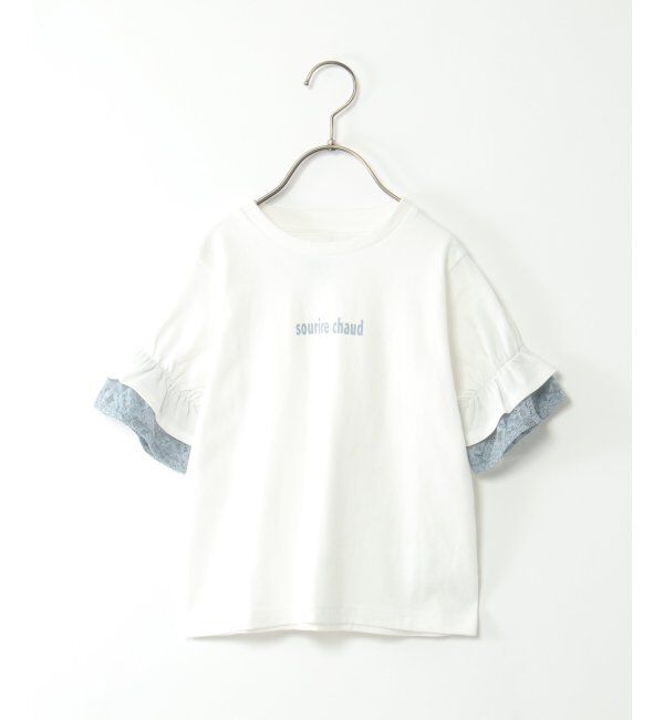 ikka kids「USAコットン レースティアードTシャツ（120~160cm）」|Tシャツ・カットソー|