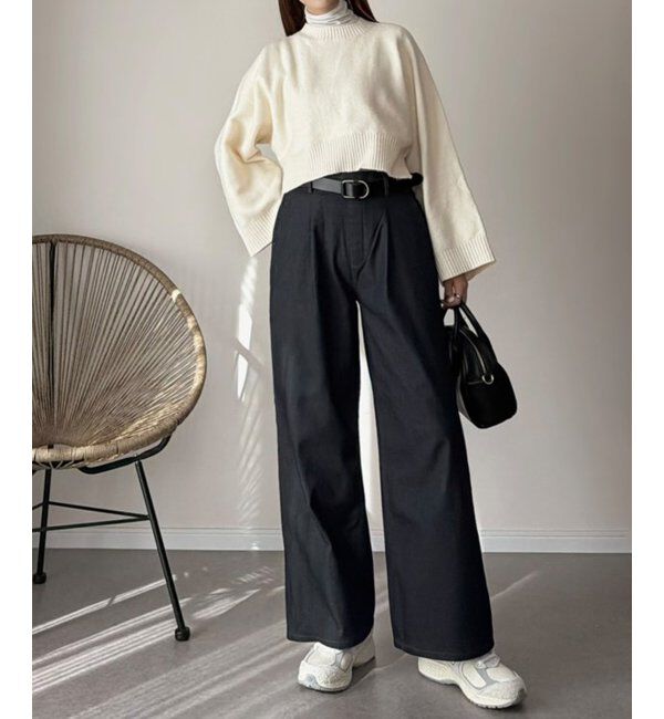 ikka「あたたかボンディングワイドパンツ」|その他|