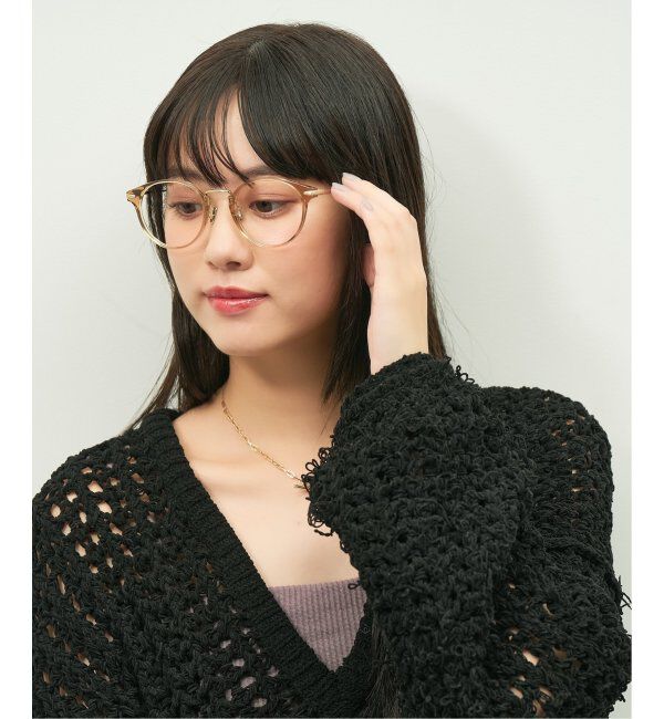  「Zoff｜emiri ボストン型 メガネ |辺見えみり チタン 軽量 メタルフレーム レンズ交換券付」|サングラス|