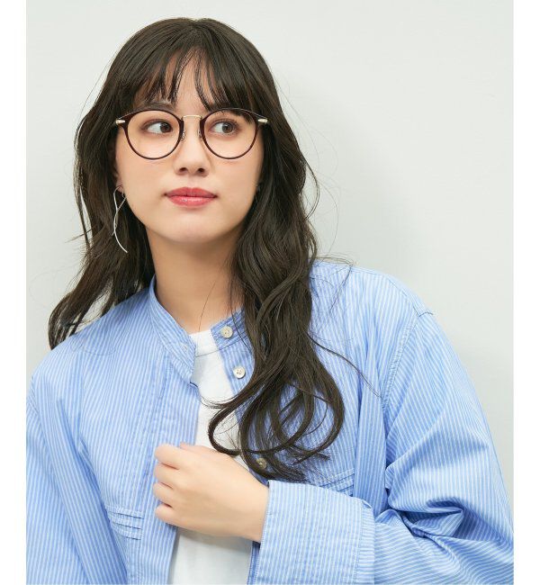  「Zoff｜emiri ボストン型 メガネ |辺見えみり チタン 軽量 メタルフレーム レンズ交換券付」|サングラス|