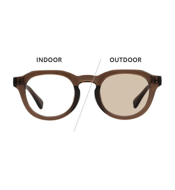  「【WEB限定】ボストン型 調光サングラス | クラウンパント 軽量 紫外線対策 UVカット レンズの色が変わる」|サングラス|