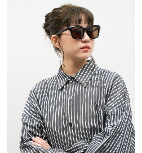  「【WEB限定】ウェリントン型 サングラス | 軽量 カラーレンズ トレンド 紫外線対策 UVカット 大きめサイズ」|サングラス|ブラック系その他1