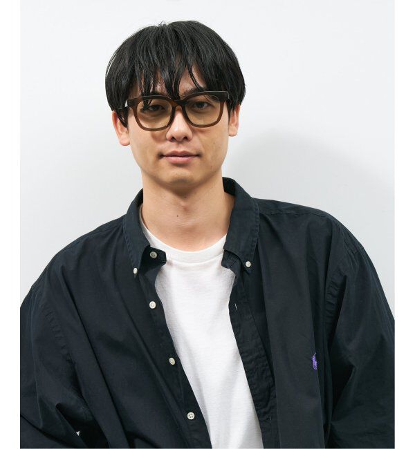  「【WEB限定】ウェリントン型 サングラス | 軽量 カラーレンズ トレンド 紫外線対策 UVカット 大きめサイズ」|サングラス|薄ブラウン1