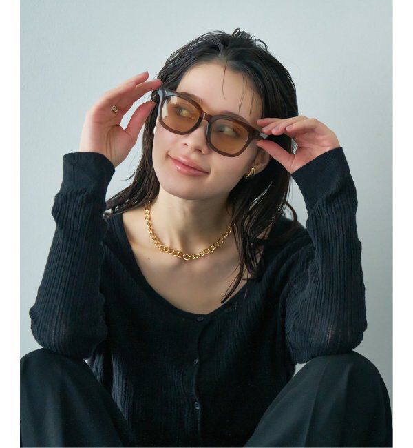  「【WEB限定】ウェリントン型 サングラス | 軽量 カラーレンズ トレンド 紫外線対策 UVカット 大きめサイズ」|サングラス|