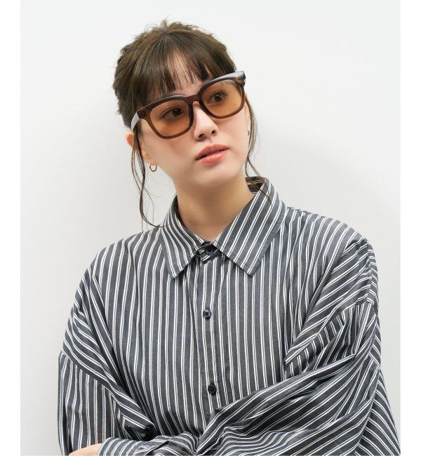  「【WEB限定】ウェリントン型 サングラス | 軽量 カラーレンズ トレンド 紫外線対策 UVカット 大きめサイズ」|サングラス|