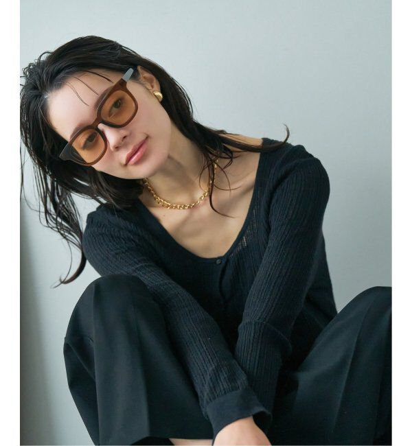  「【WEB限定】ウェリントン型 サングラス | 軽量 カラーレンズ トレンド 紫外線対策 UVカット 大きめサイズ」|サングラス|