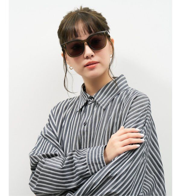  「【WEB限定】ウェリントン型 サングラス | 軽量 カラーレンズ トレンド 紫外線対策 UVカット 大きめサイズ」|サングラス|