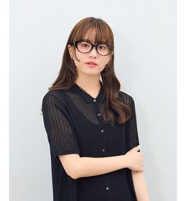  「フォックス型 メガネ | キャッツアイ 黒縁フレーム 伊達メガネ ユニセックス CLASSIC  レンズ交換券付」|メガネ|