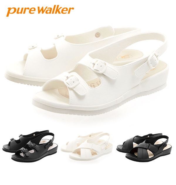 BACKYARD FAMILY「ナースシューズ ピュアウォーカー Pure Walker 黒 白 pw7611 ダイマツ 定番」|サンダル|