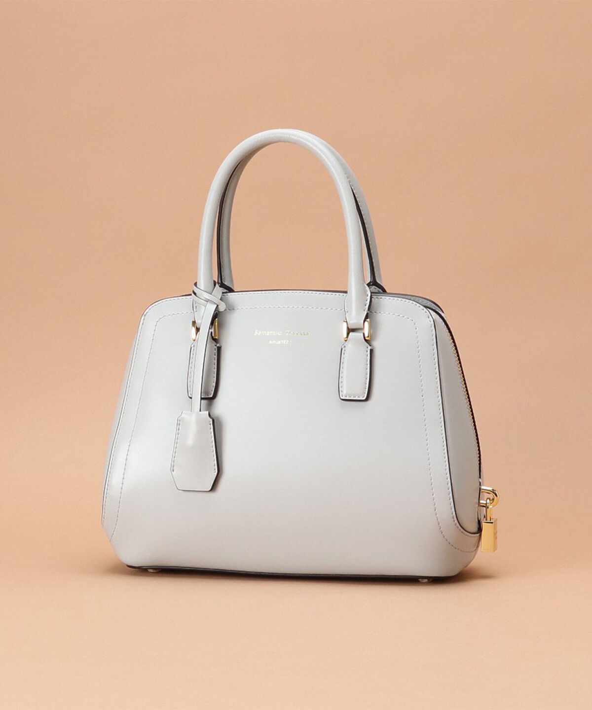 Samantha Thavasa「トラペズミニヨン ボストンバッグ 小サイズ」|ハンドバッグ|ライトグレー