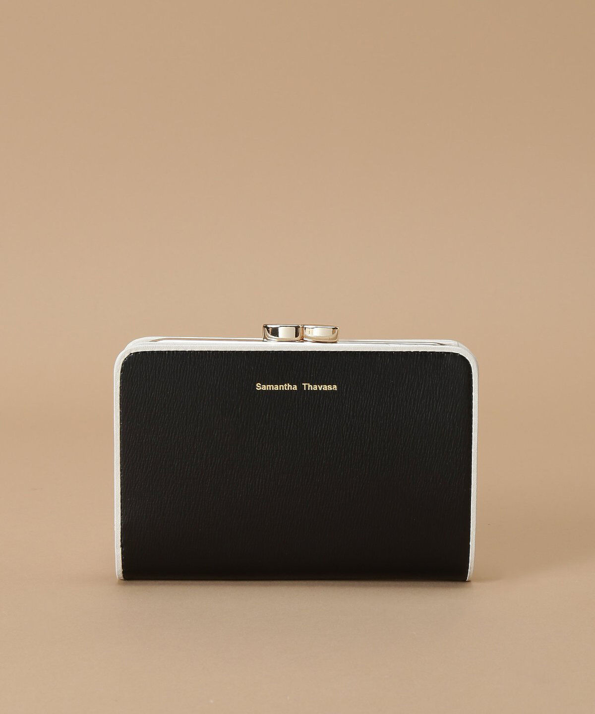 Samantha Thavasa「シンプルバイカラー口金折財布」|財布|ブラック