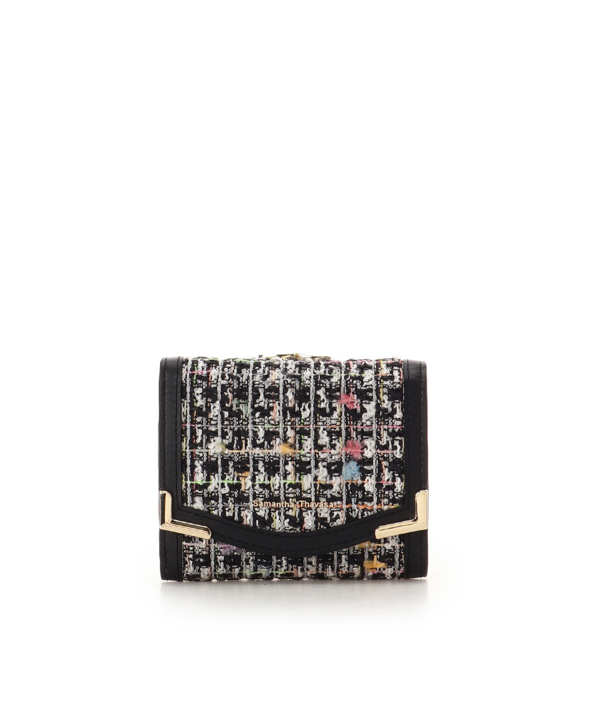 Samantha Thavasa「カラフルツイード 折財布」|財布|ブラック
