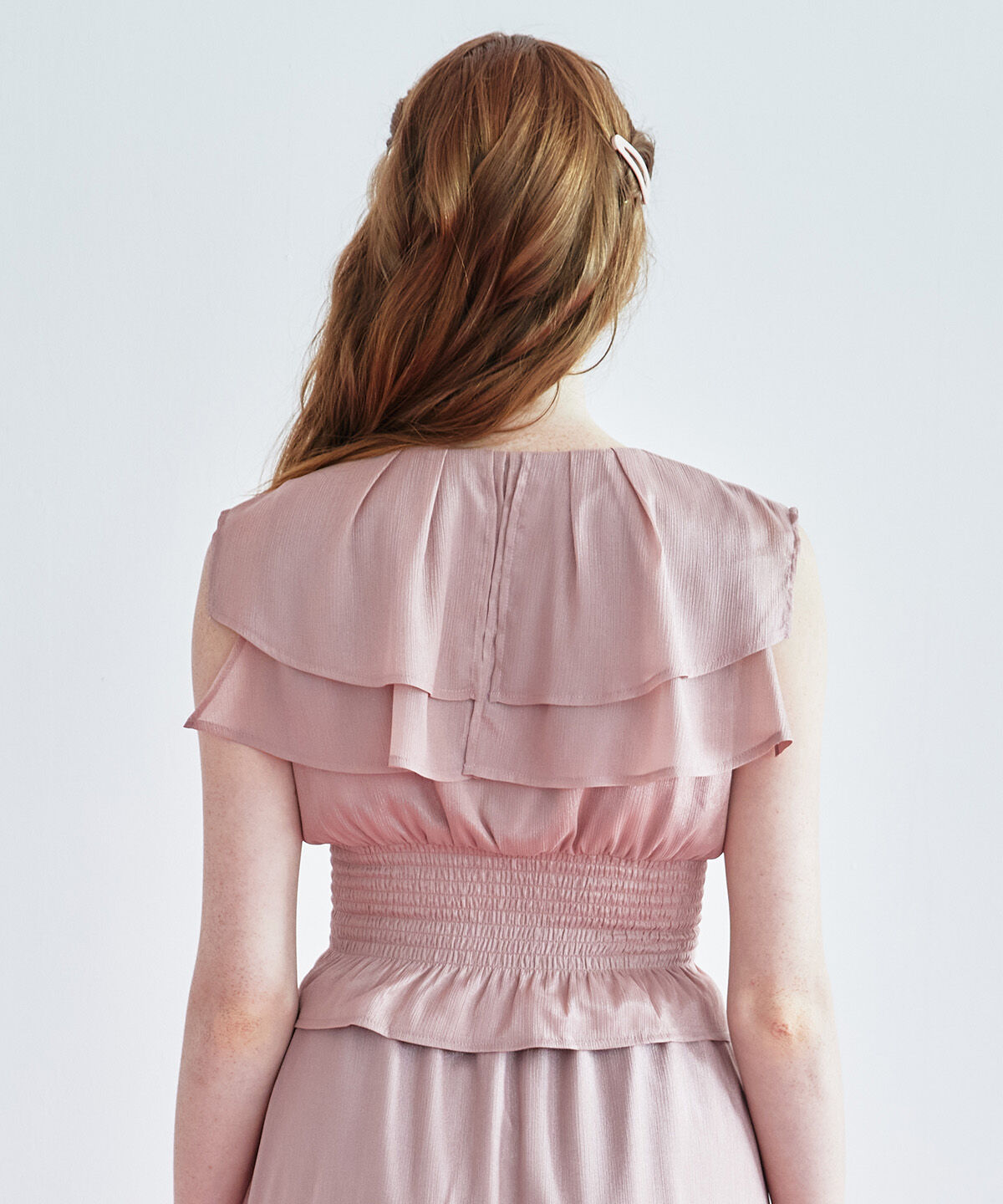 REDYAZEL「シャイニー楊柳フリルブラウス」|シャツ・ブラウス|