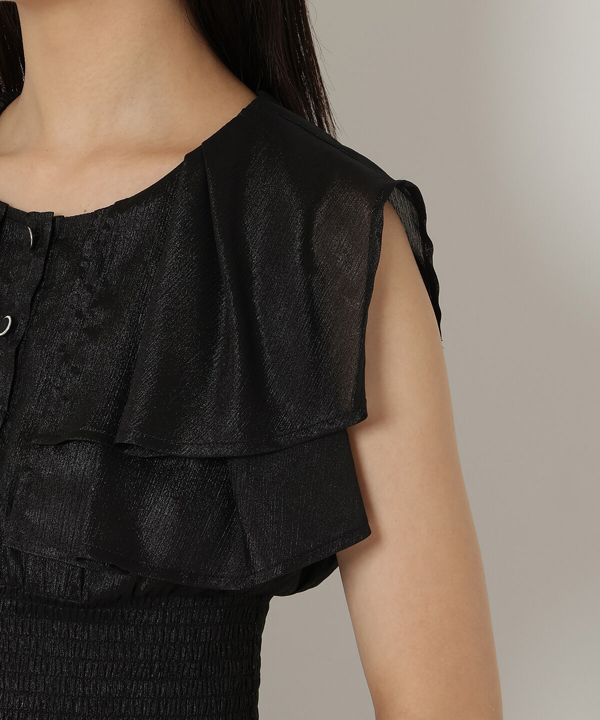 REDYAZEL「シャイニー楊柳フリルブラウス」|シャツ・ブラウス|