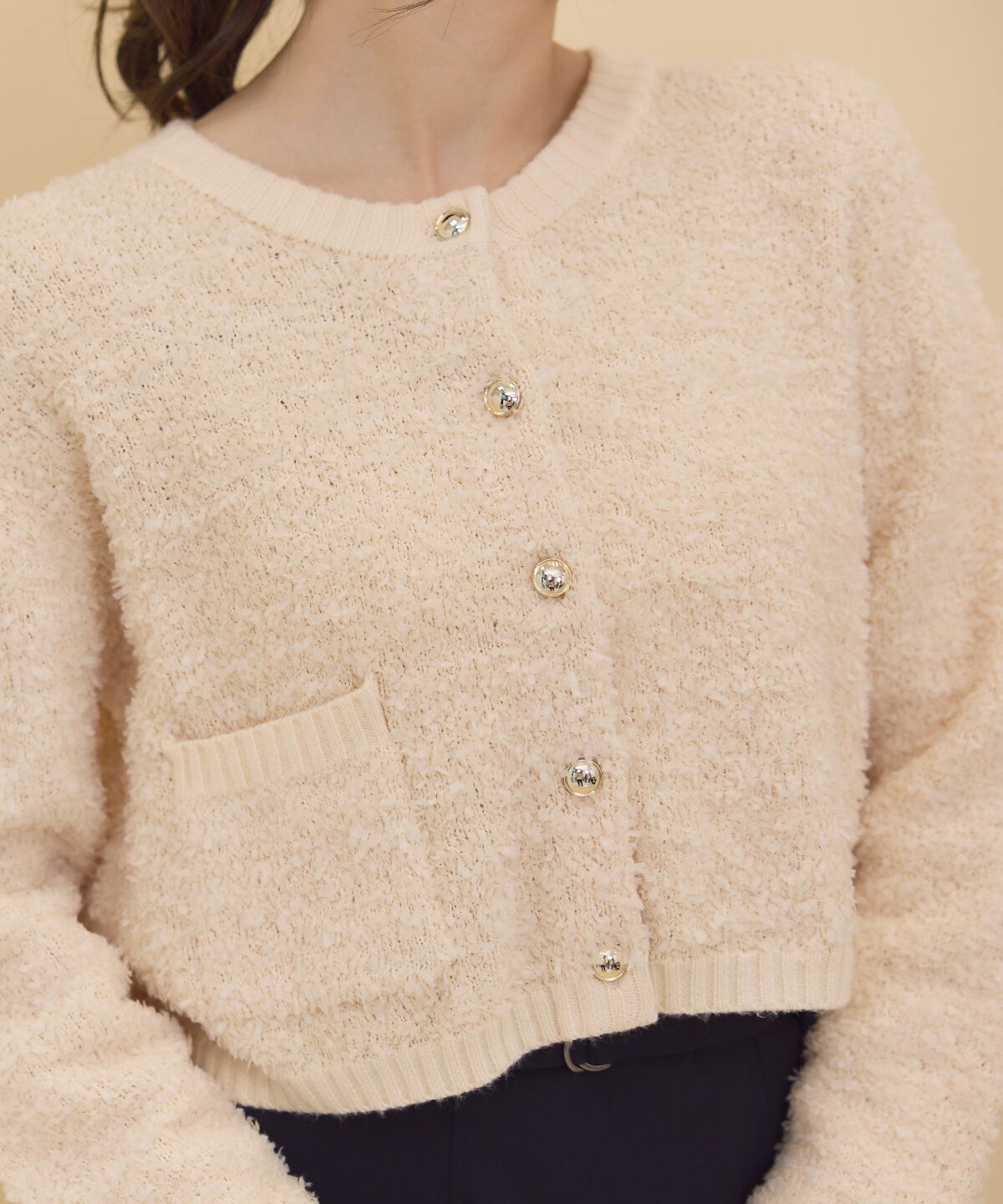 REDYAZEL「ゴールドボタンジャケットカーディガントップス」|カーディガン|