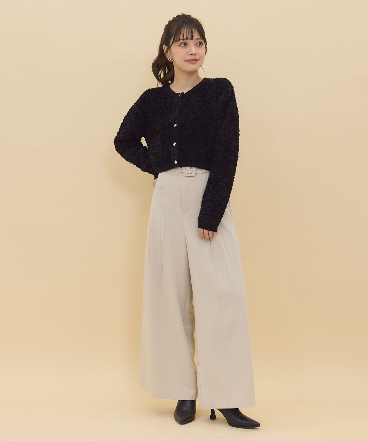 REDYAZEL「ゴールドボタンジャケットカーディガントップス」|カーディガン|