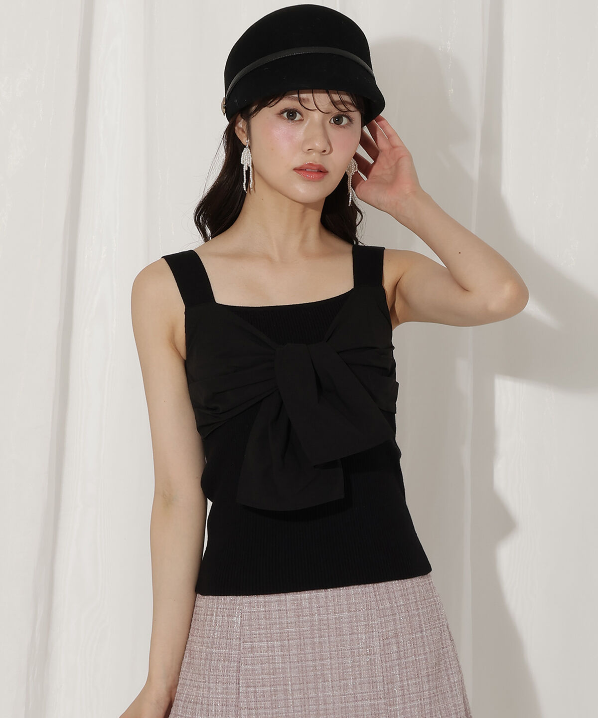 WILLSELECTION「フリルカーディガン&times;リボンキャミセット」|カーディガン|