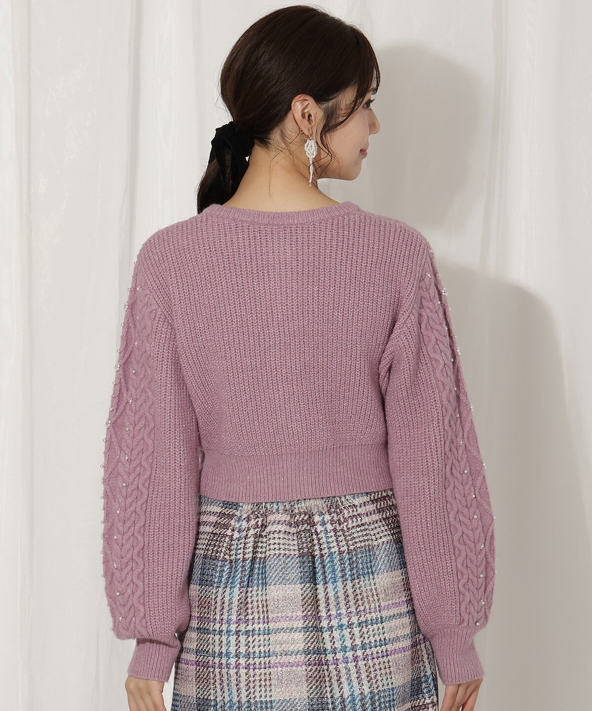 WILLSELECTION「パール付きケーブルカーディガン」|カーディガン|