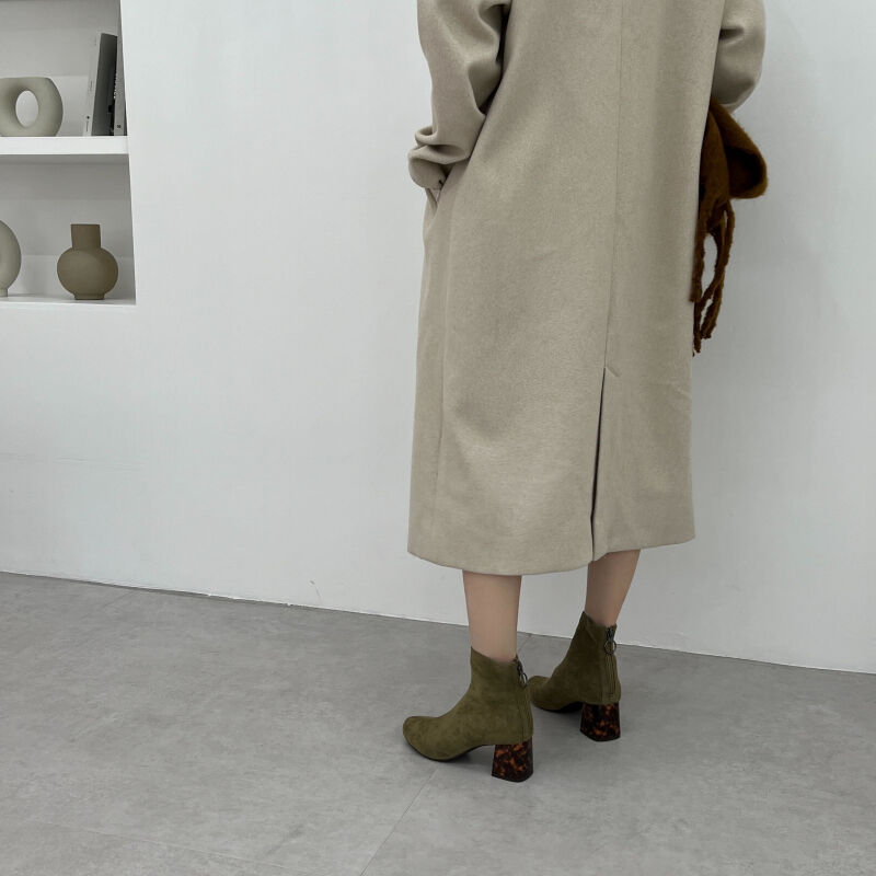 ORiental TRaffic「ストレッチ異素材ヒールブーツ/21411」|ショートブーツ|