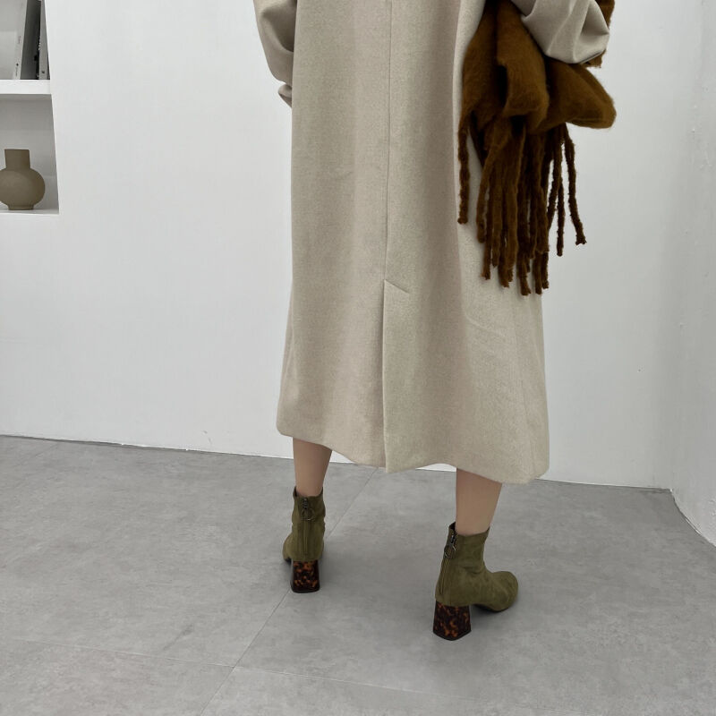 ORiental TRaffic「ストレッチ異素材ヒールブーツ/21411」|ショートブーツ|