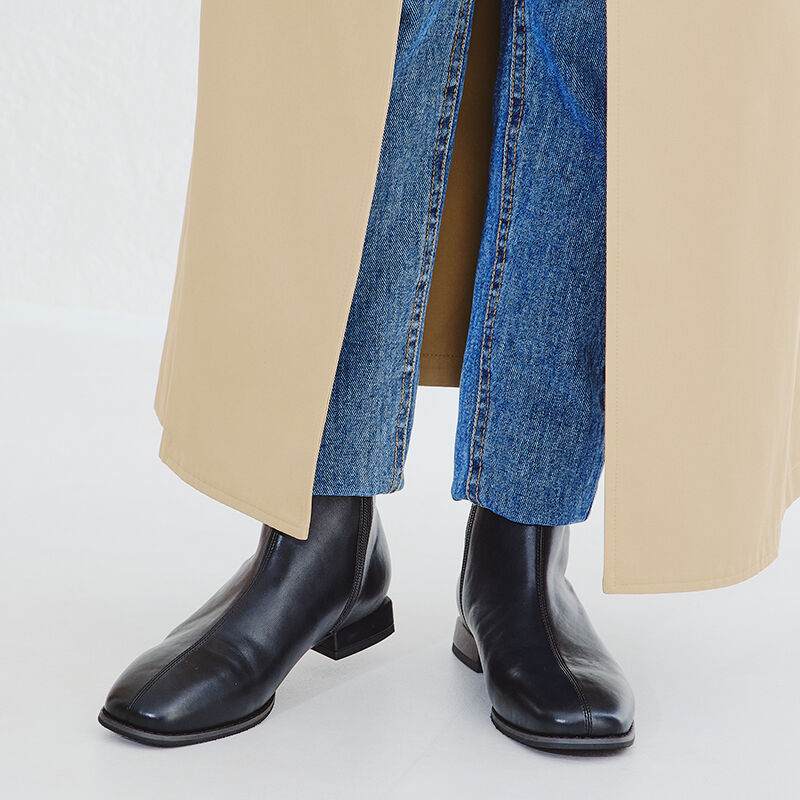 ORiental TRaffic「センターシームショートブーツ/21407」|ショートブーツ|BLACK