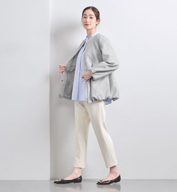 UNITED ARROWS「ツートーン ジャガード ブルゾン ジャケット」|ノーカラージャケット|