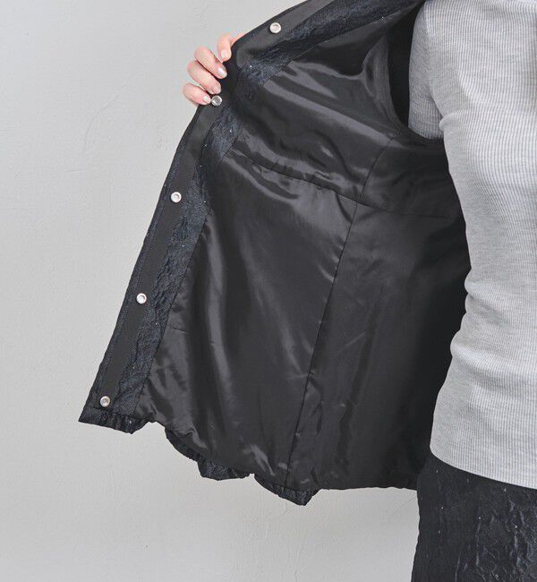 UNITED ARROWS「ツートーン ジャガード ブルゾン ジャケット」|ノーカラージャケット|