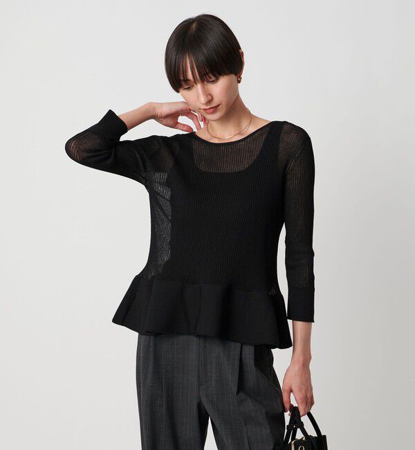 UNITED ARROWS「シアー リボン 2WAYカーディガン ウォッシャブル」|カーディガン|