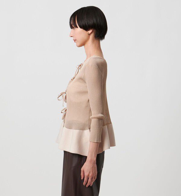 UNITED ARROWS「シアー リボン 2WAYカーディガン ウォッシャブル」|カーディガン|