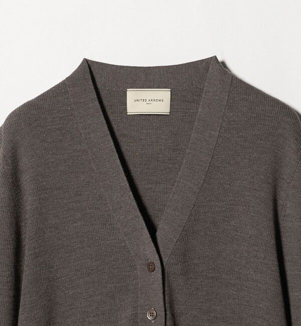 UNITED ARROWS「18G ウール リブ カーディガン」|カーディガン|