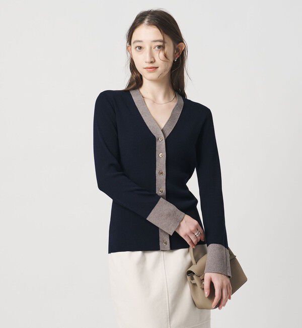 UNITED ARROWS「18G ウール リブ カーディガン」|カーディガン|