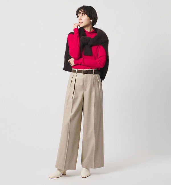 UNITED ARROWS「ツイードライク 2タック ワイド パンツ」|チノ|