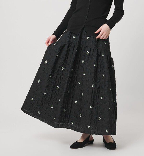 新品 UNITED ARROWS ユナイテッドアローズ ジャガード　スカート 黒 UNITED ARROWS（ユナイテッドアローズ） スカート ジャガード スカート