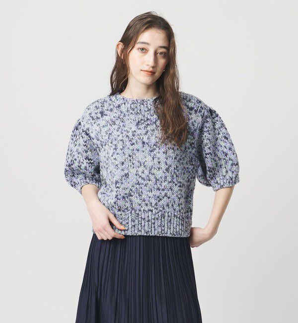 UNITED ARROWS「ミックスカラー ハーフスリーブニット」|ニット・セーター|