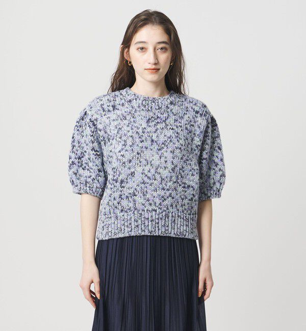 UNITED ARROWS「ミックスカラー ハーフスリーブニット」|ニット・セーター|