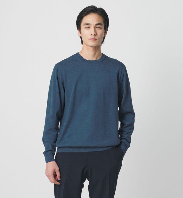 UNITED ARROWS「コットン ハイゲージ クルーネック ニット」|ニット・セーター|
