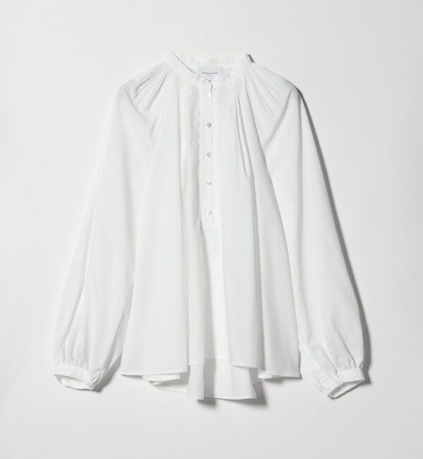 UNITED ARROWS「プリーツ ボリュームスリーブ ブラウス ‐ウォッシャブル‐」|シャツ・ブラウス|OFF WHITE