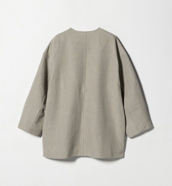 UNITED ARROWS「Asami バイカラー リバーコート」|ノーカラーコート|