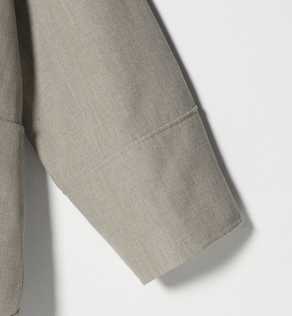 UNITED ARROWS「Asami バイカラー リバーコート」|ノーカラーコート|